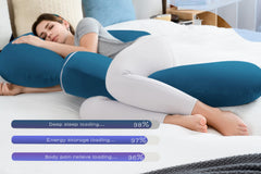 INSEN removable cover closeup on blue jersey cotton ensures breathable, easy-to-clean comfort.