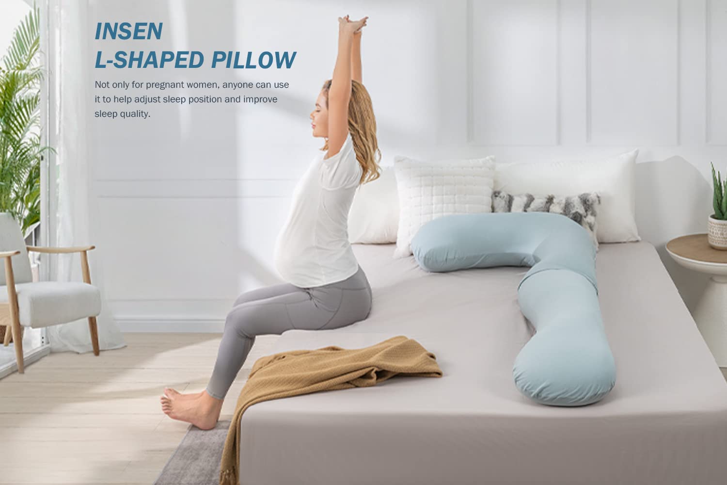 INSEN V-shape head pillow designed for side sleepers