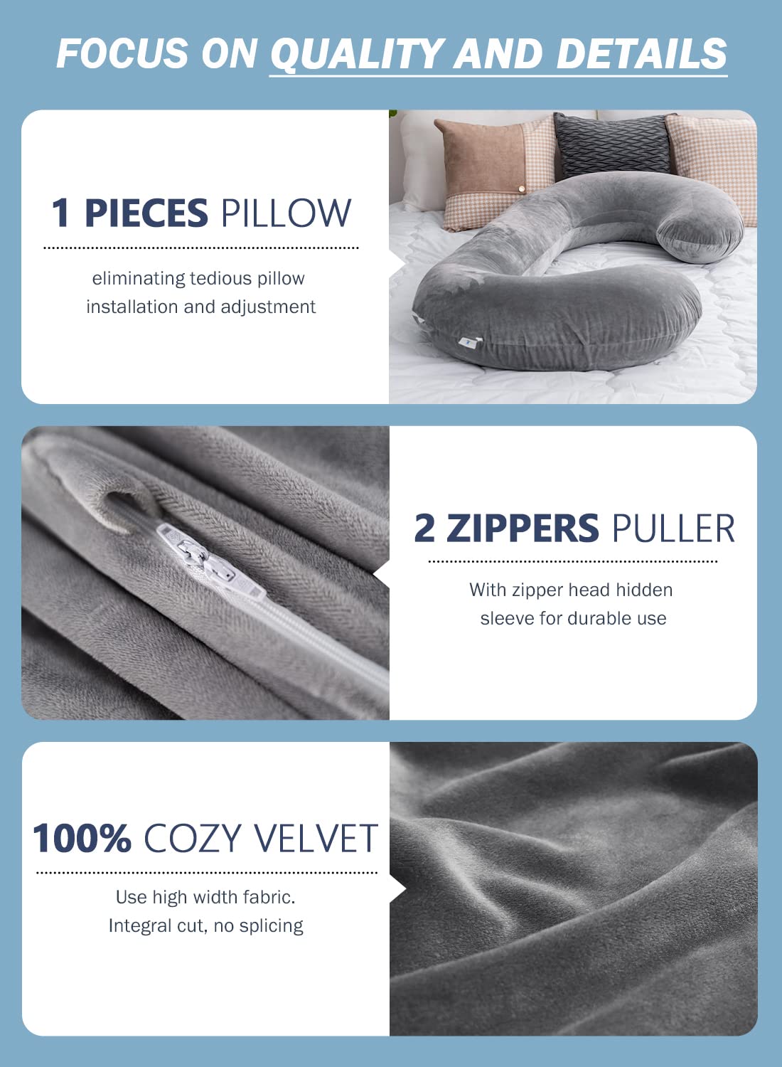 INSEN outer and inner covers zip off for easy washing and care.