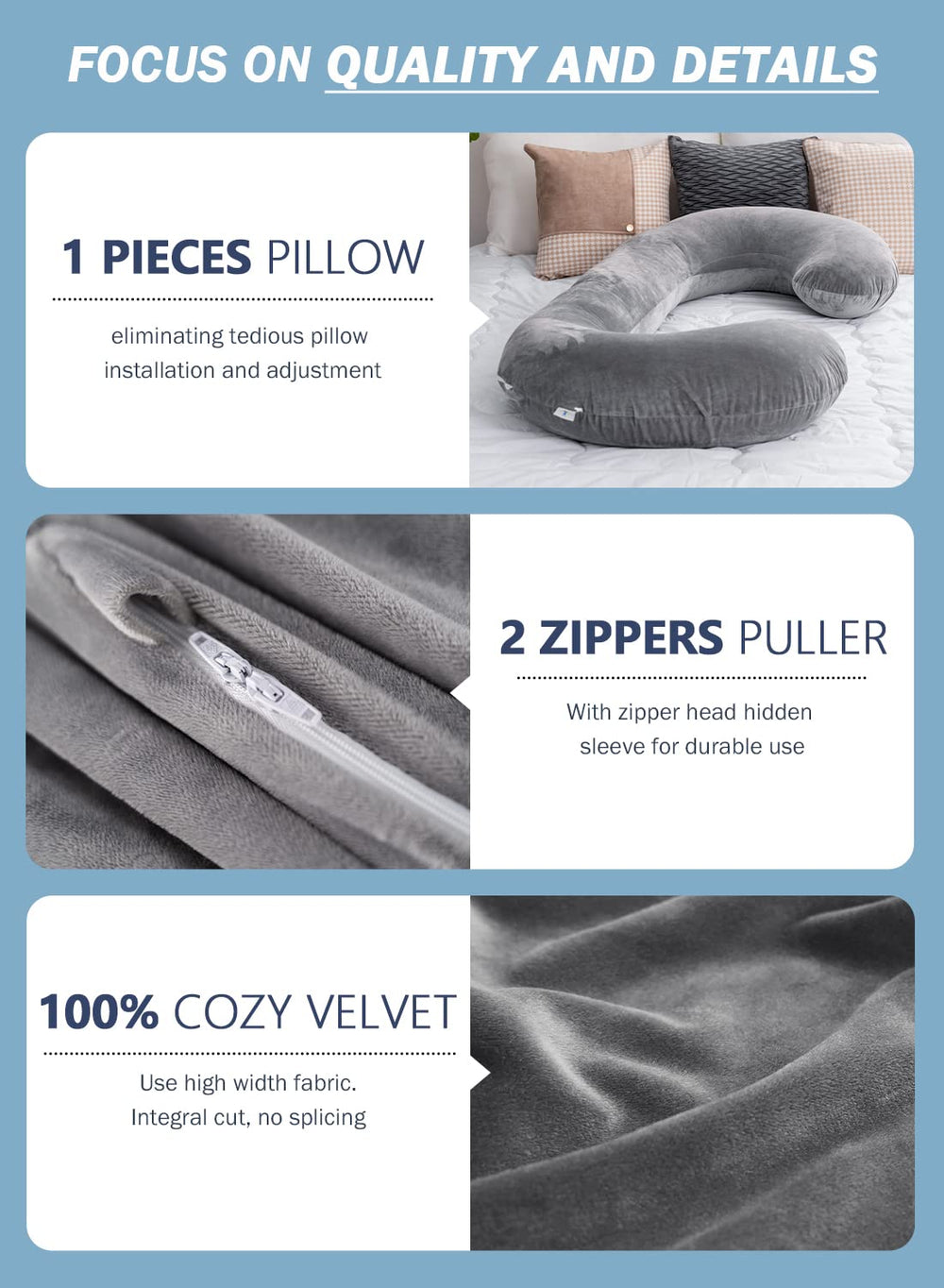 INSEN outer and inner covers zip off for easy washing and care.