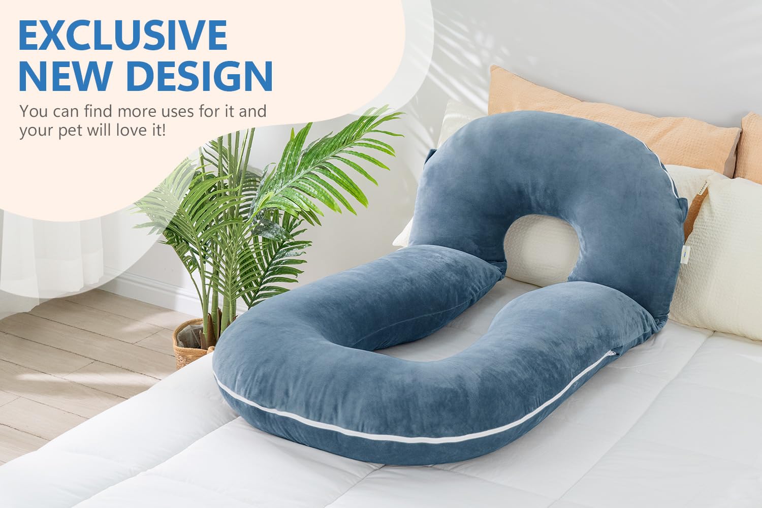 INSEN blue pillow supports nursing and comfortable positioning.