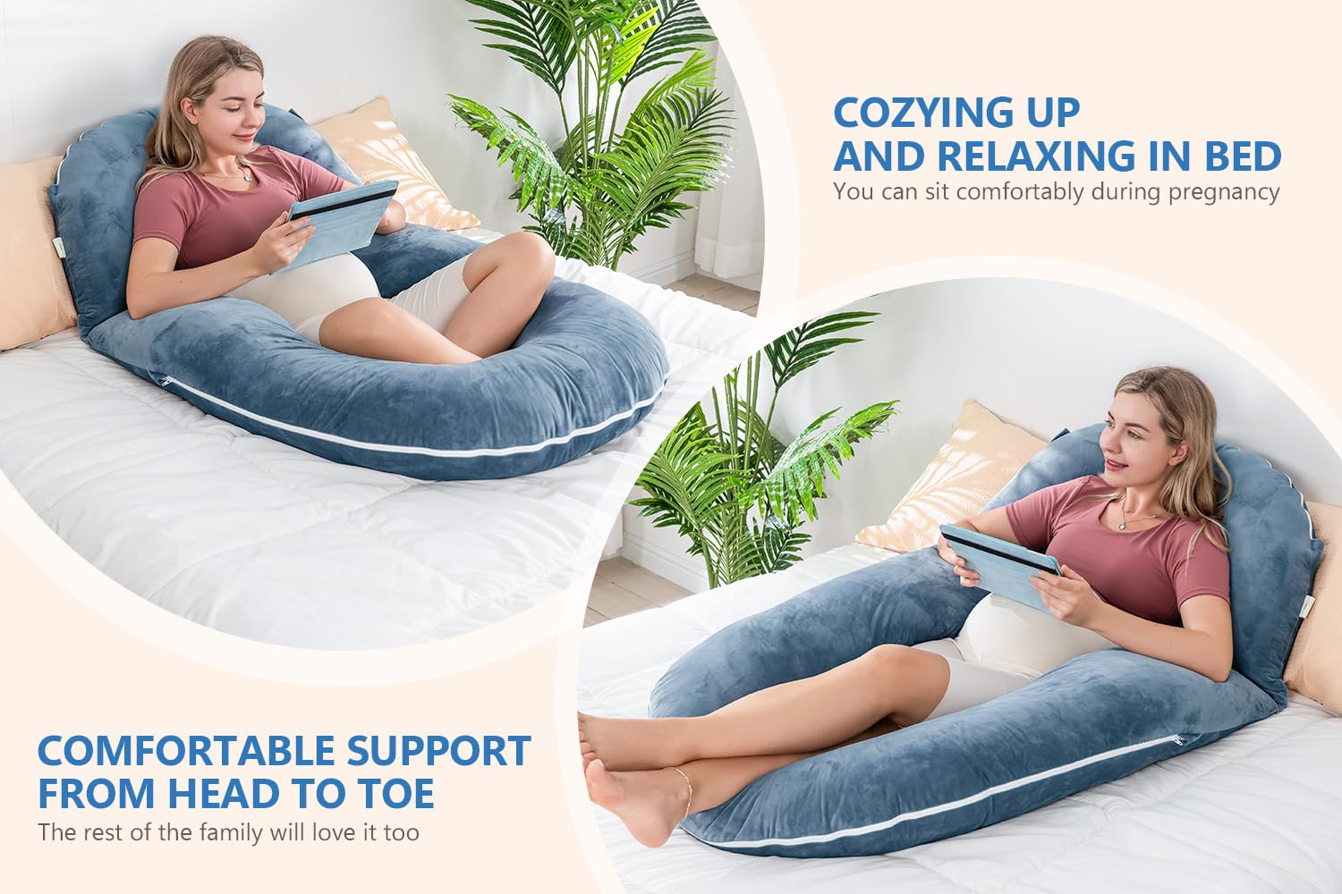 INSEN blue two-piece assembly enables versatile lounging setups.