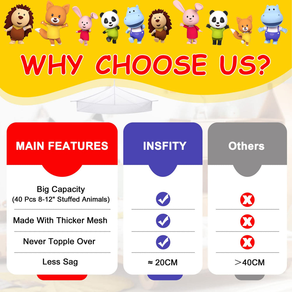 INSFITY hammock storage for plushies shows tidy organization and quick access to favorites.