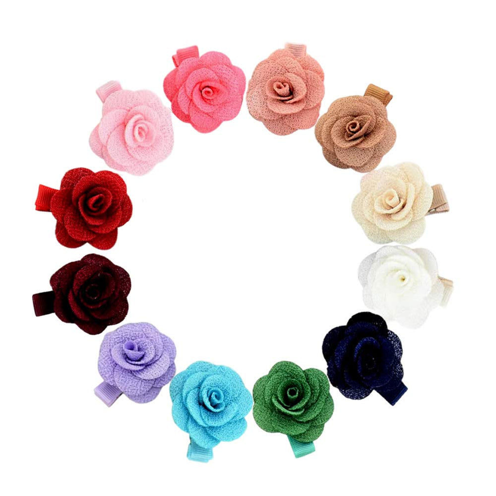 insowni 12-pack flower alligator hair clips show vibrant colors for infant styling