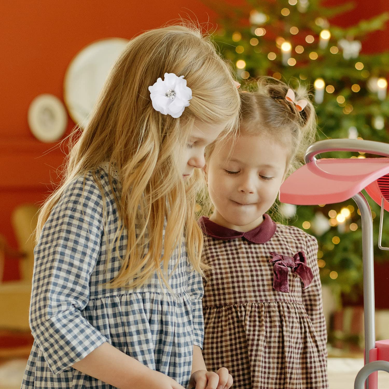 insowni baby girl ponytail clip in use adds cute styling.