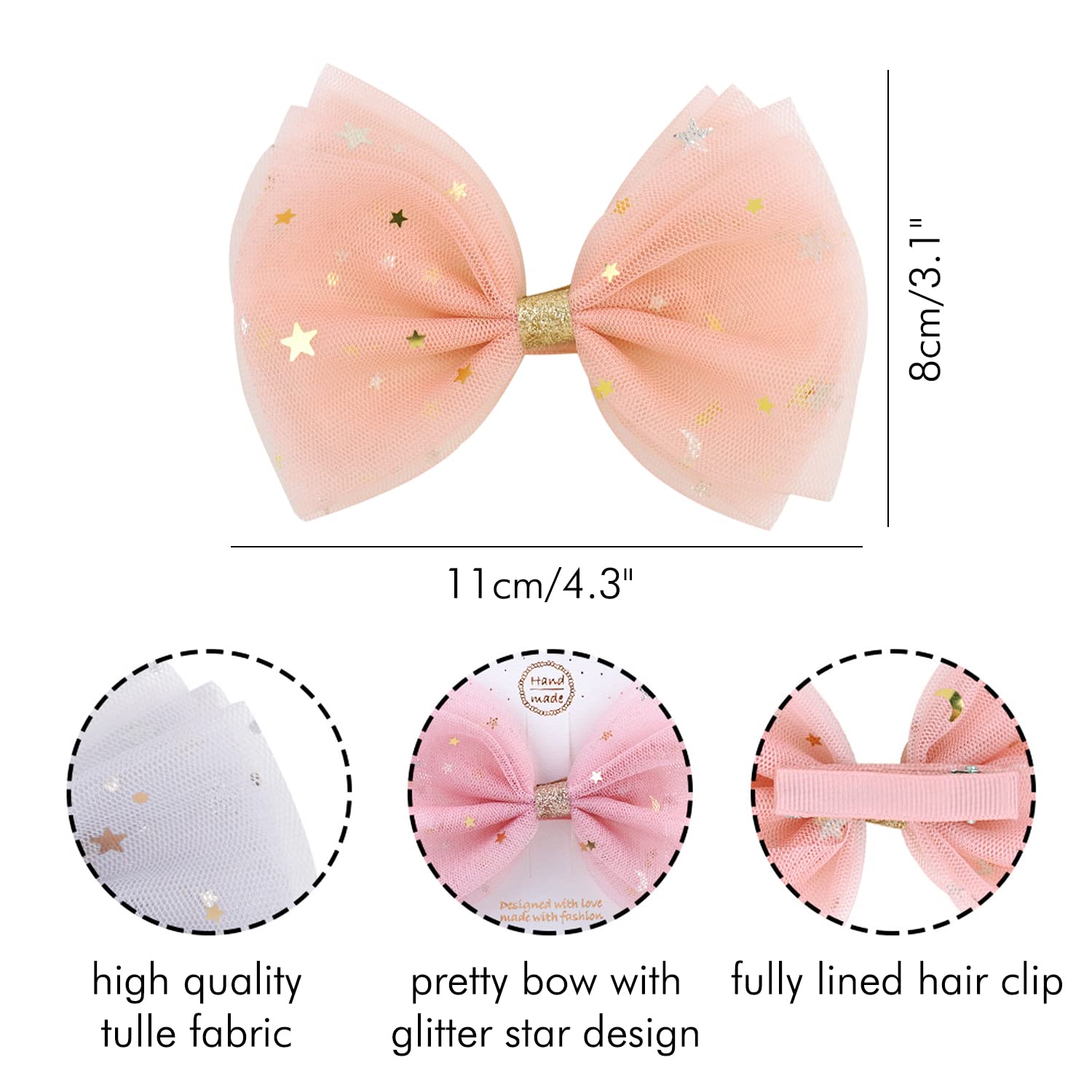 inSowni glitter-star bow clip perfect for birthday party looks.