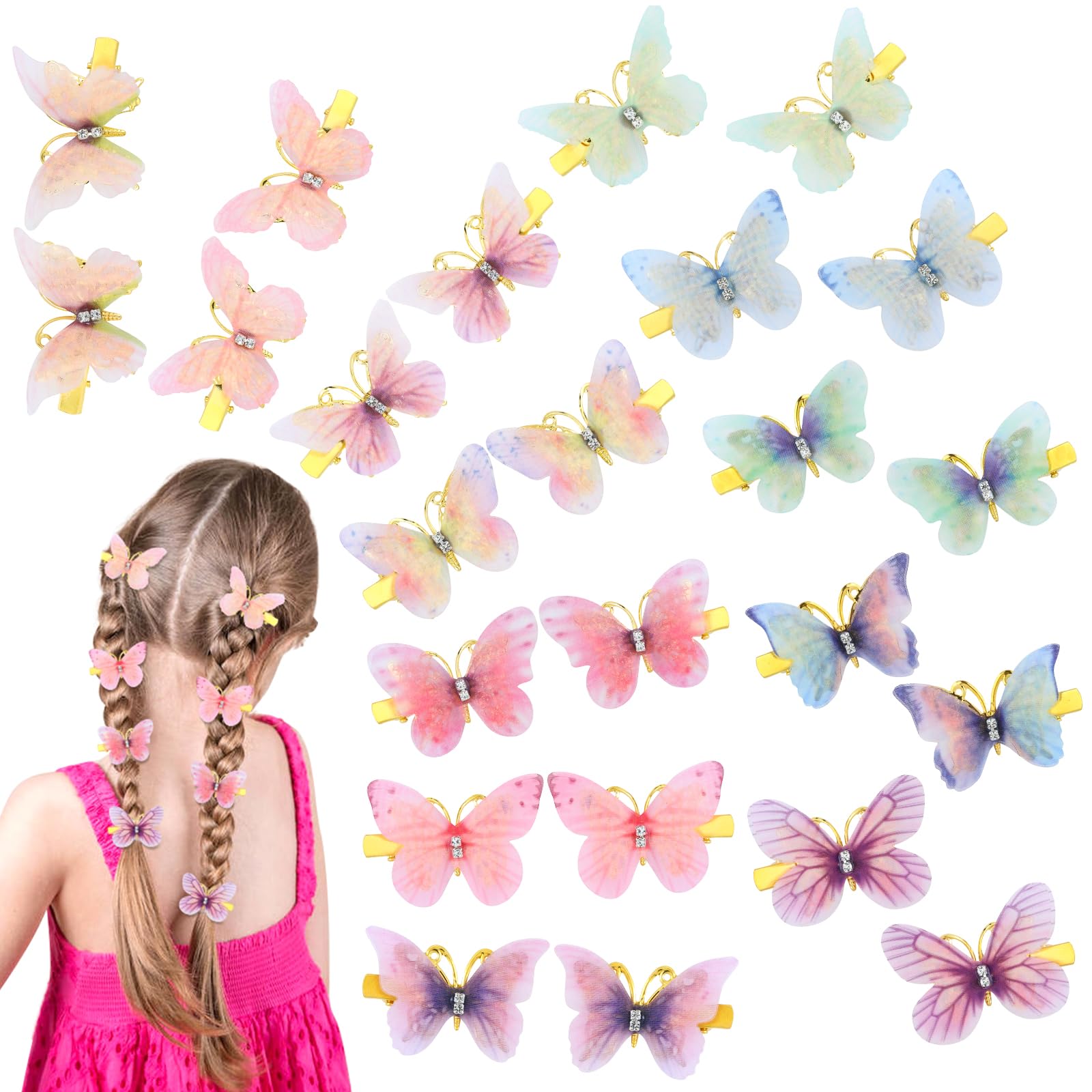 inSowni butterfly hair clip closeup with rhinestones for daily sparkle