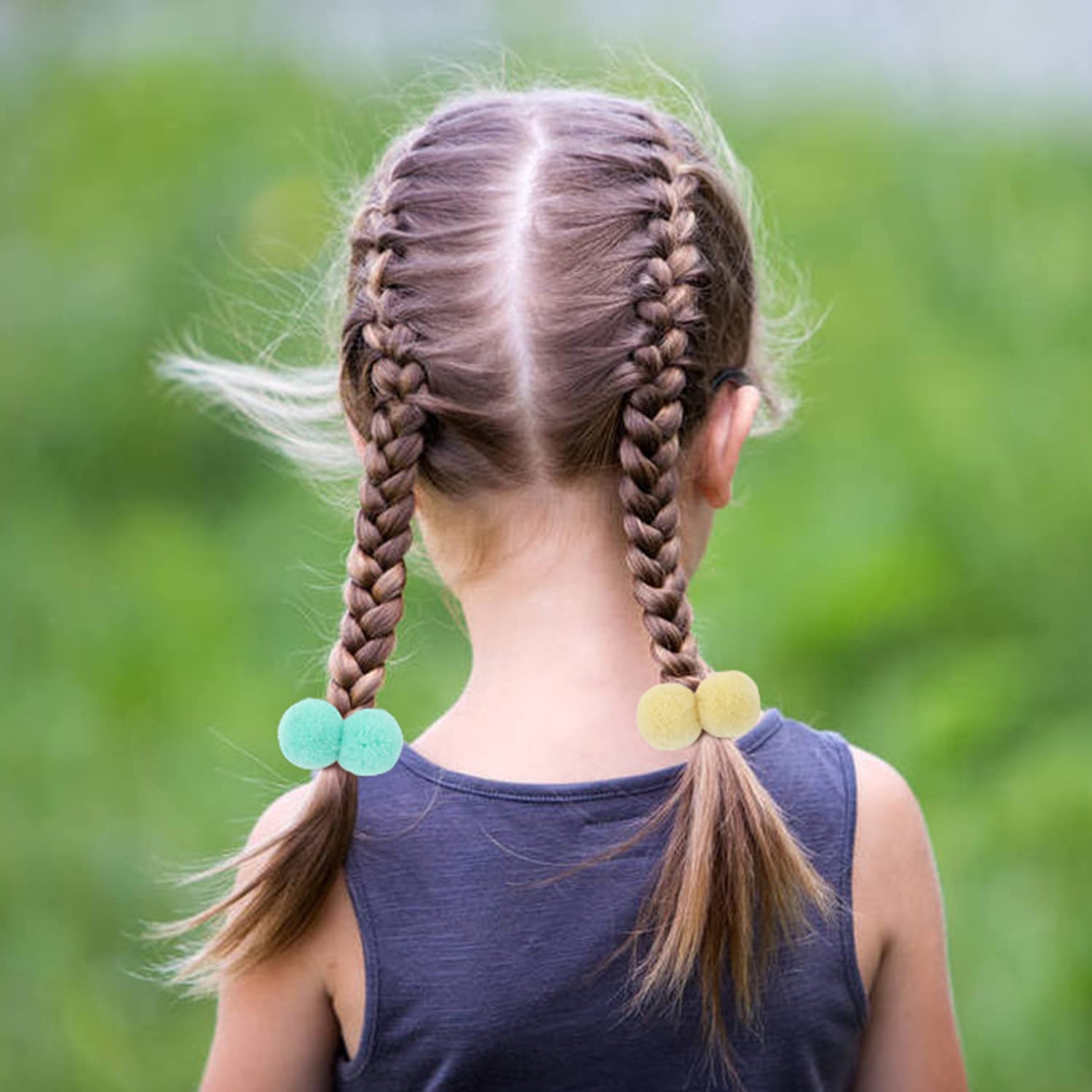 inSowni kids ponytail with pom pom hair ties during playtime