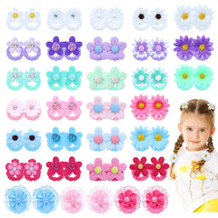 inSowni sunflower-daisy-hair-ties-pack-1—soft fabric, gentle grip for baby girls