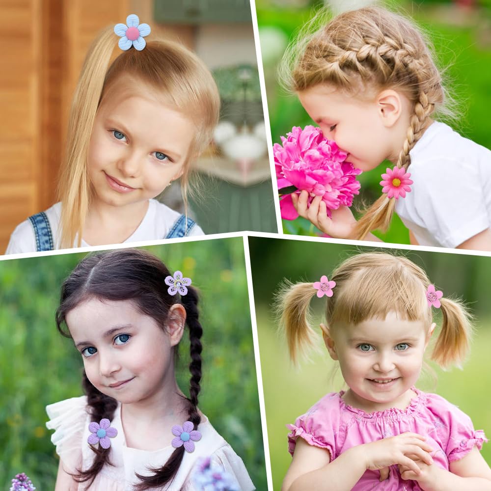inSowni sunflower-daisy-hair-ties-pack-6—durable fabric and soft elasticity for all-day wear