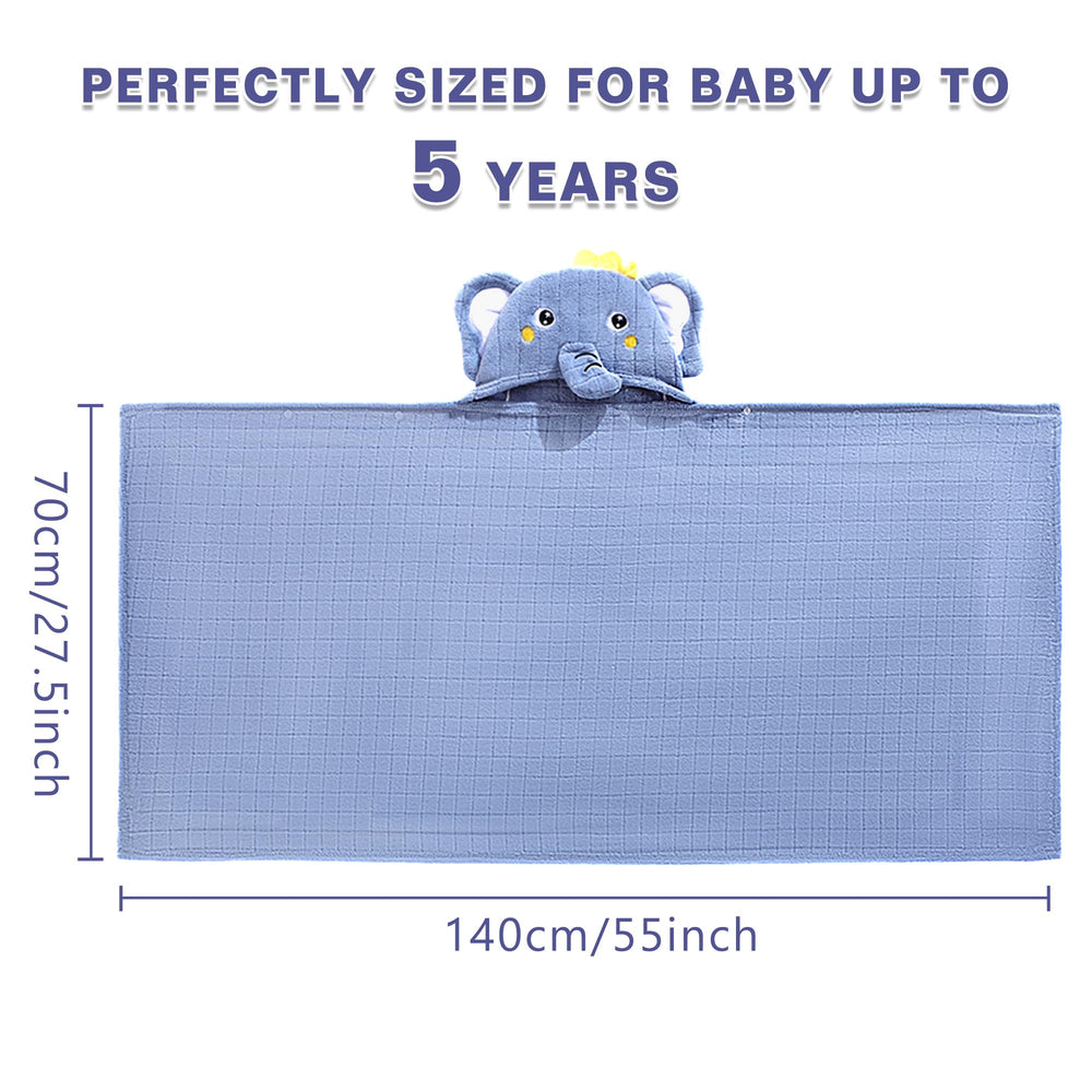 INSPEAUTY hooded towel large 55in length demonstrates full-body drying coverage.