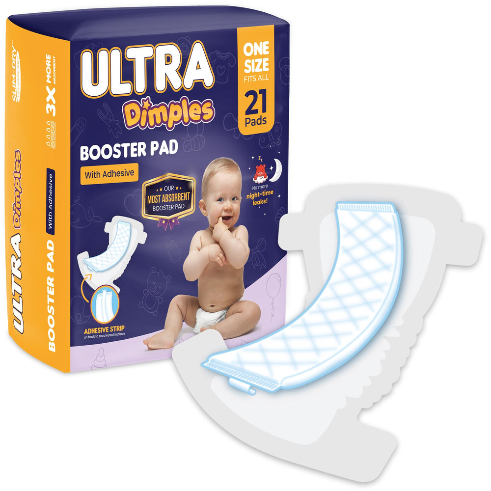 Inspire Dimples booster pads adhesive strip keeps pad securely in place.