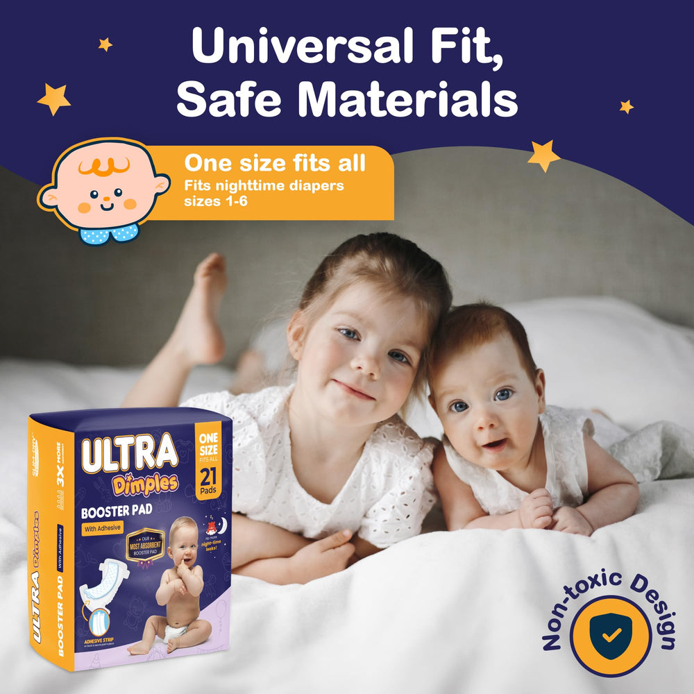 Inspire Dimples booster pads one-size-fit-all ensure universal diaper compatibility.