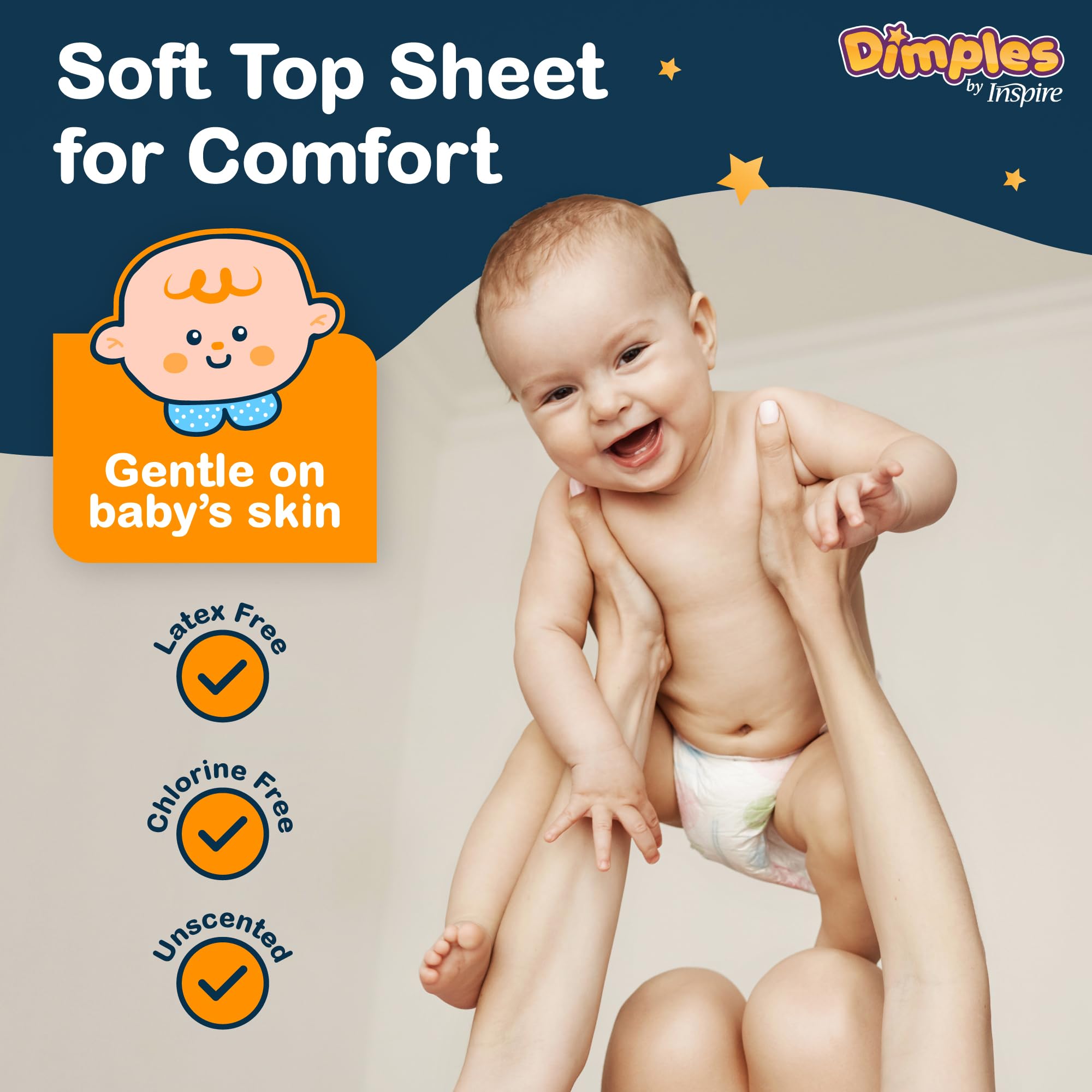 Inspire Dimples booster pads are one-size-fits-all for universal diaper compatibility.