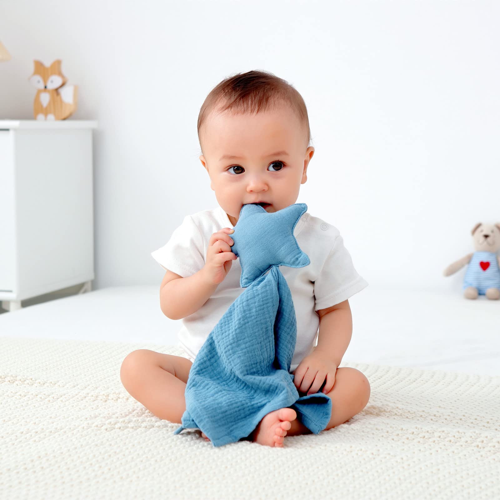 insular baby lovey star moon pink packaged gift is a thoughtful shower option.