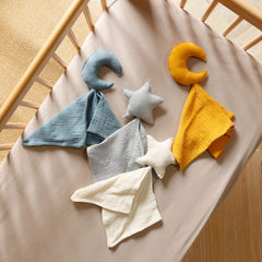 insular baby lovey star moon pink size highlights easy grasp for tiny hands.