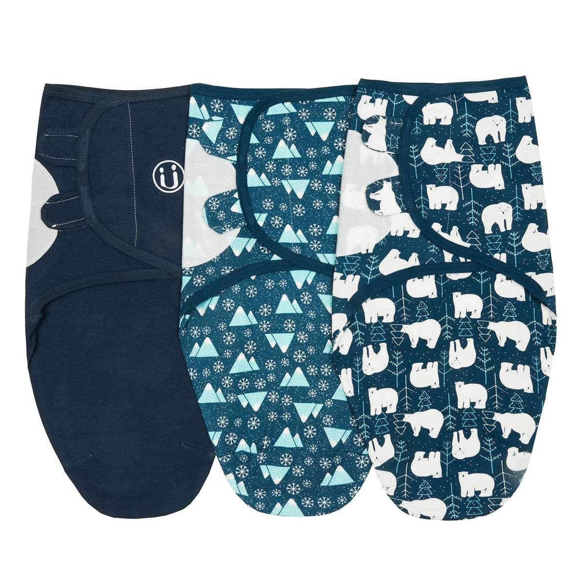 Insular Baby Swaddle Sacks bear design 01 showing newborn-friendly soft cotton wrap