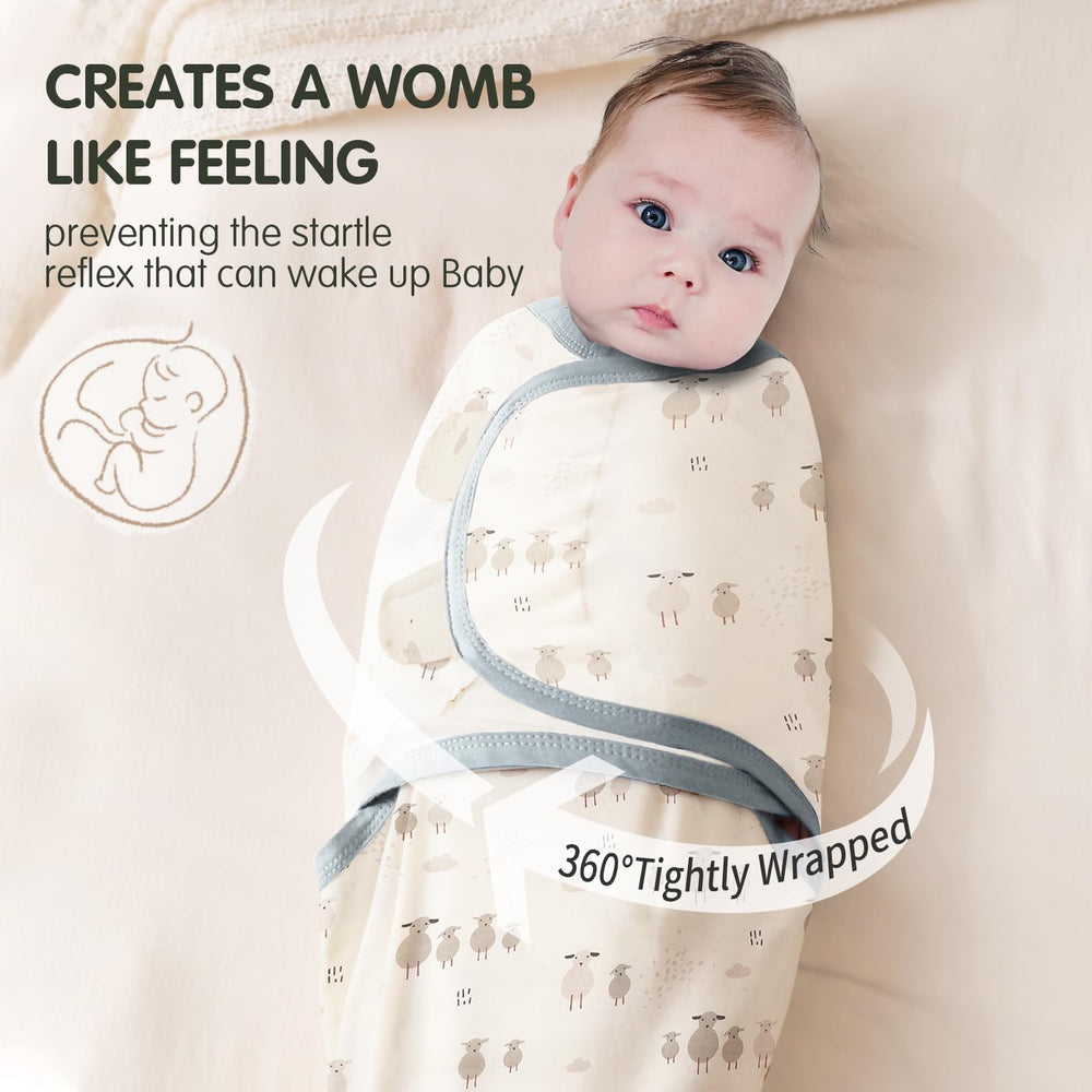 Insular swaddle sacks soft cotton fabric is breathable and gentle on delicate skin.