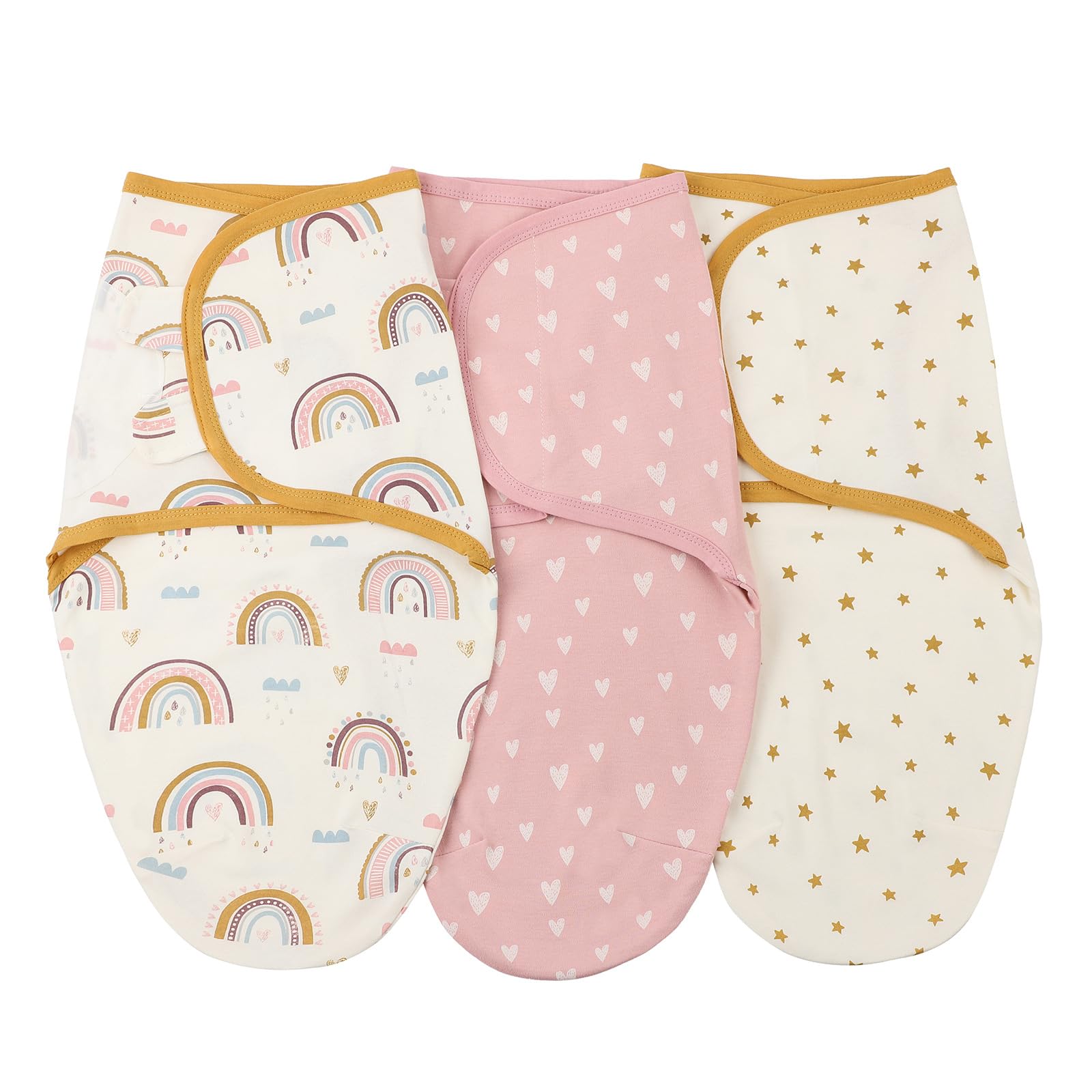 Insular baby swaddle sacks three-pack Rainbow Pink Love for cozy newborn comfort
