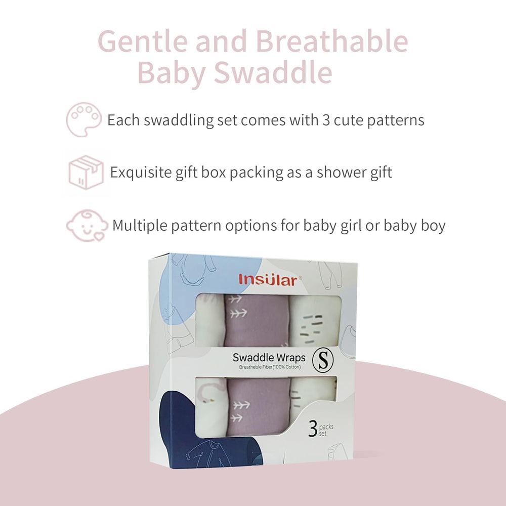 insular baby swaddle-wrap 3-pack beige swan print offers versatile gifting options