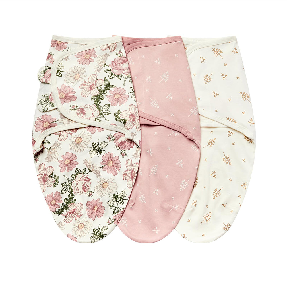 Insular Baby Swaddle Wrap flat lay shows soft cotton fabric for newborn comfort