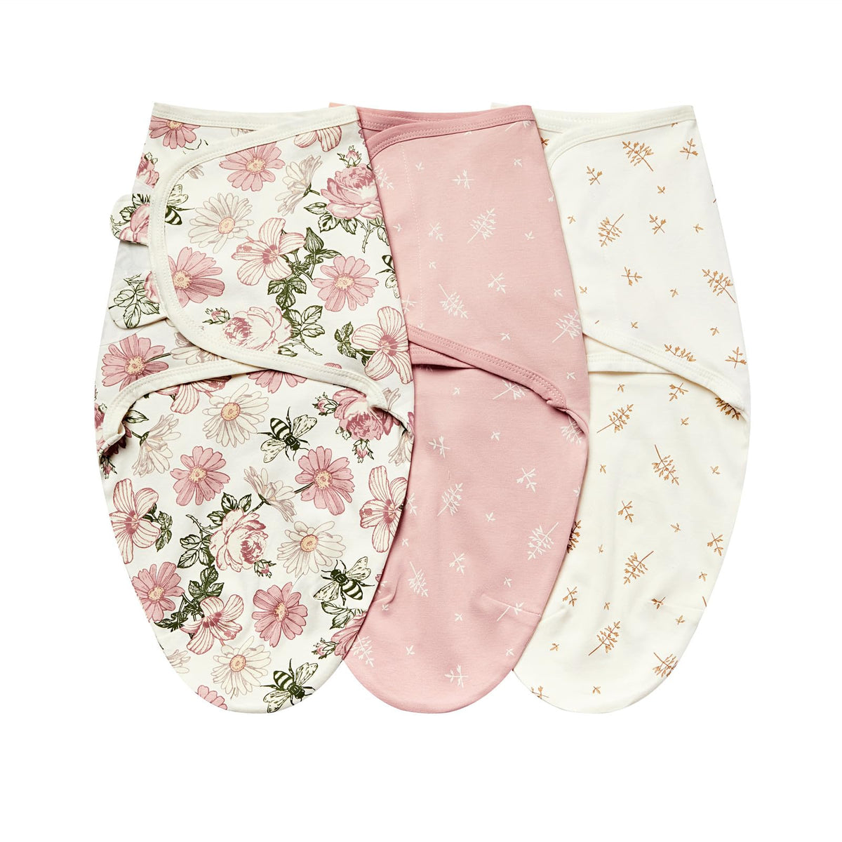 Insular Baby Swaddle Wrap flat lay shows soft cotton fabric for newborn comfort