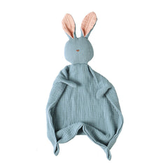 insular Bunny Lovey blue embroidered nose soothing baby security.