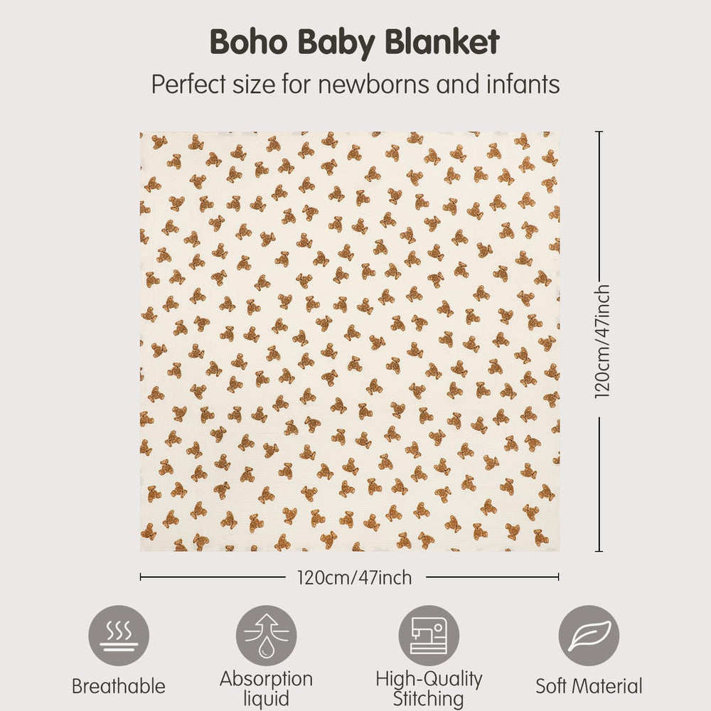 insular muslin swaddle blanket large 47x47 inches wraps securely