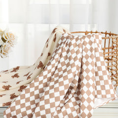 insular muslin swaddle blanket teddy bear pattern ideal for photo props