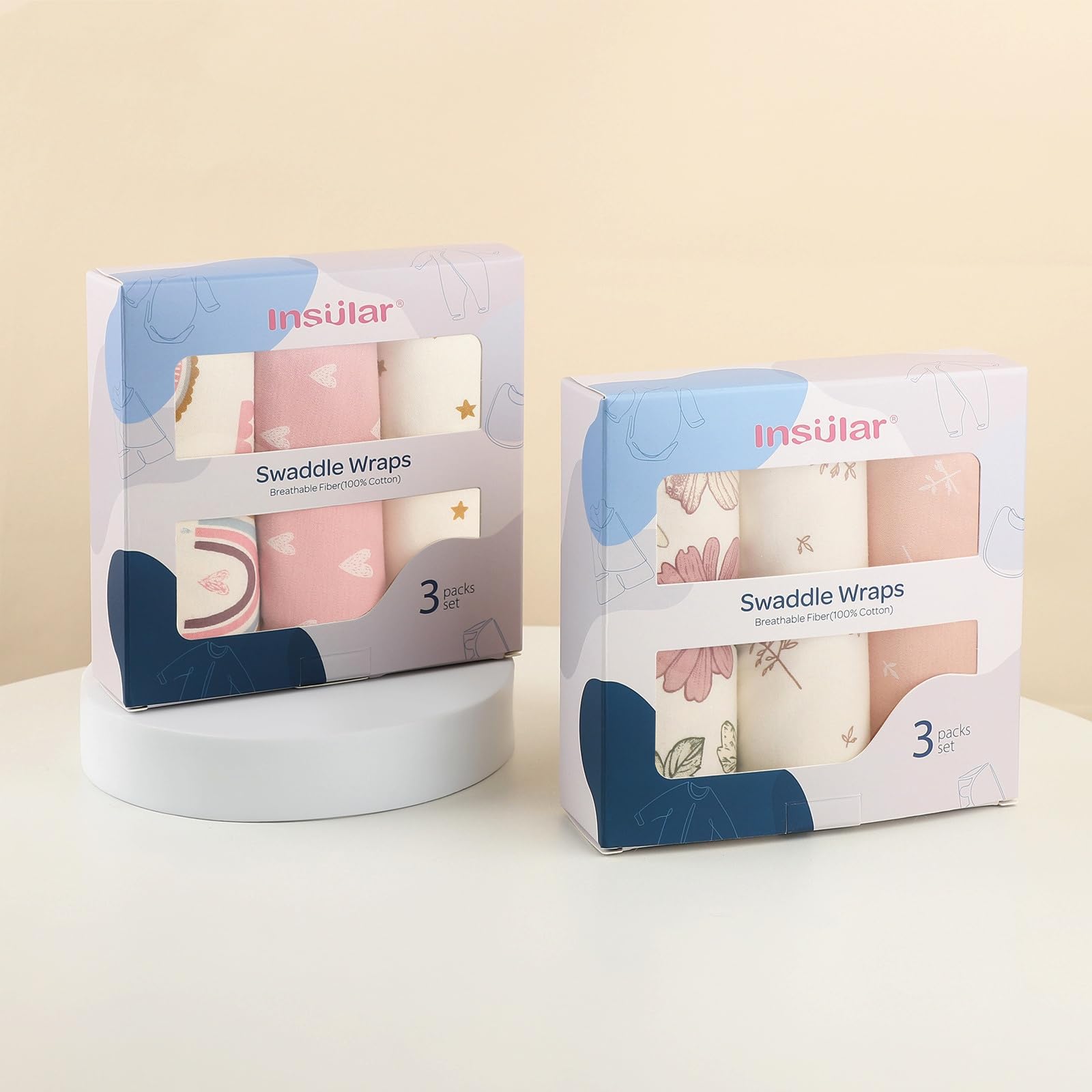 Insular newborn swaddle in use in cozy baby room for soothing sleep