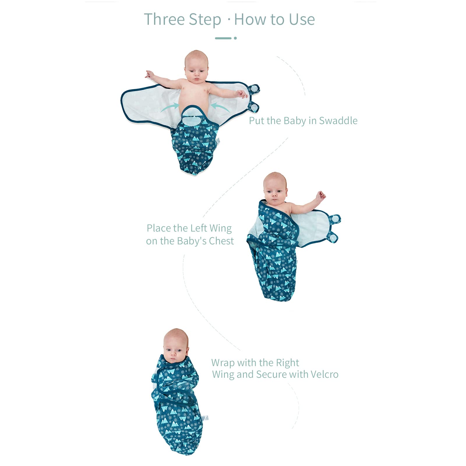Insular swaddle sacks gift-pack packaging highlights three bear designs.