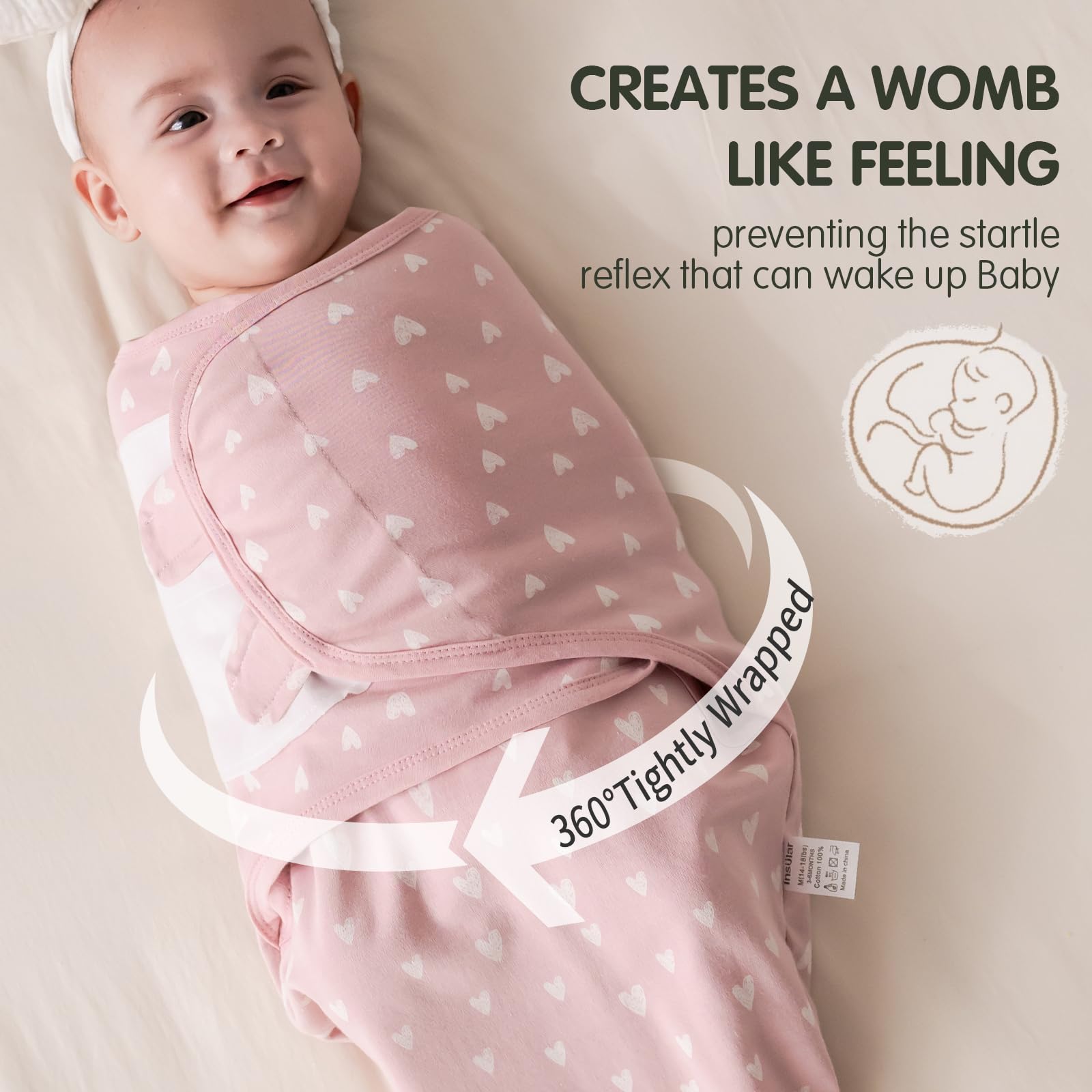 Insular swaddle sacks soft cotton fabric close-up skin-friendly texture