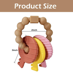 Intatikoo Baby Keys Teether brown key-1 texture supports gentle chewing