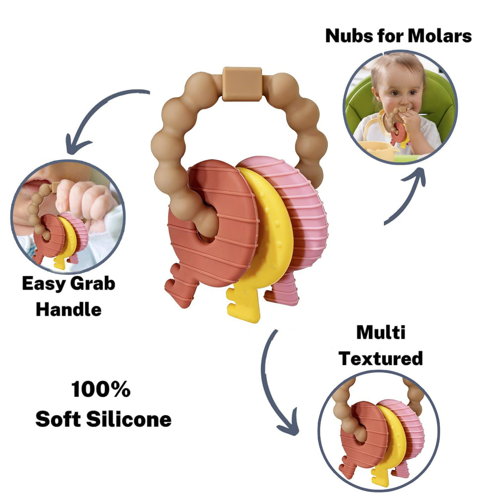 Intatikoo Baby Keys Teether brown key-2 texture helps calm teething