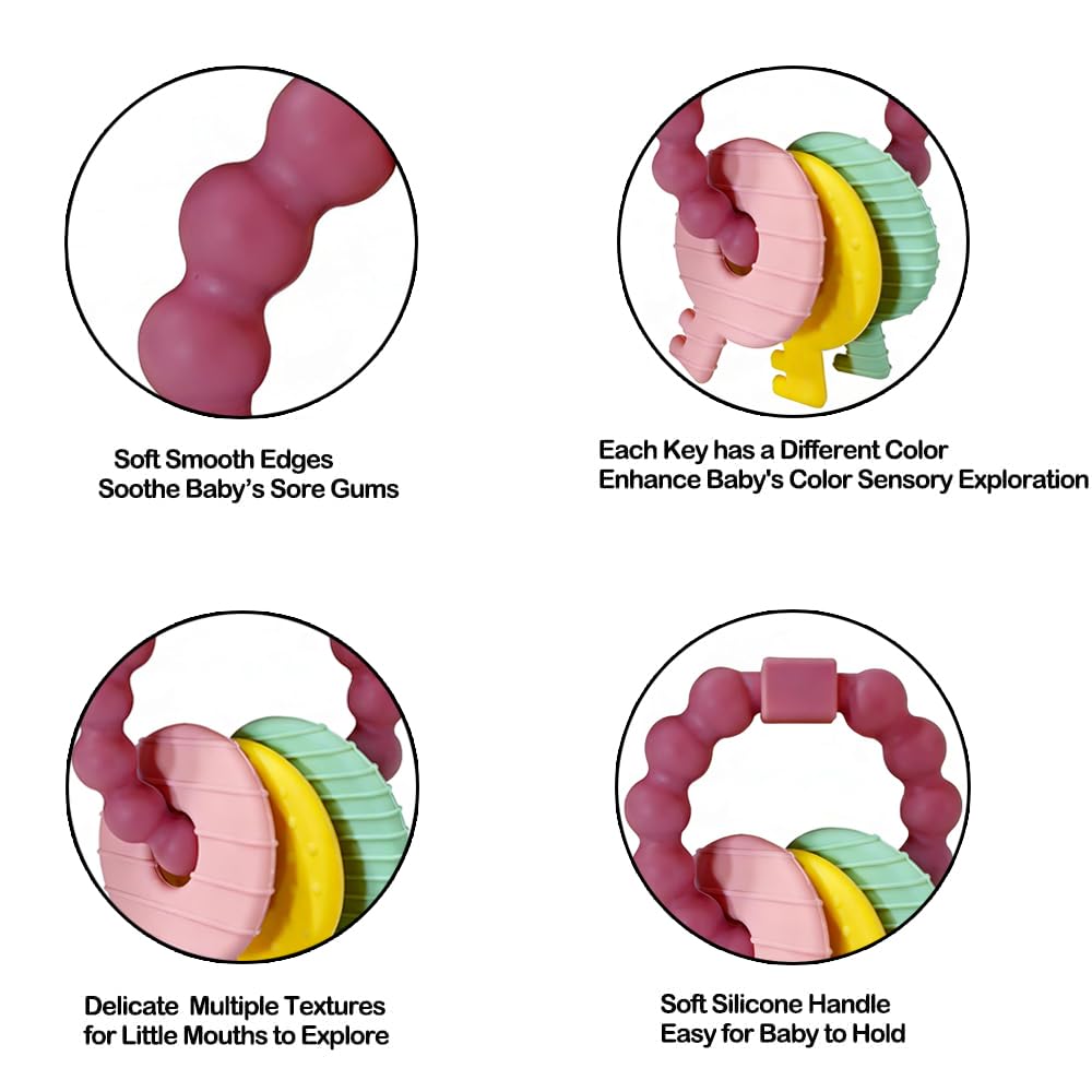 Intatikoo baby keys teether with colorful keys supports grasping
