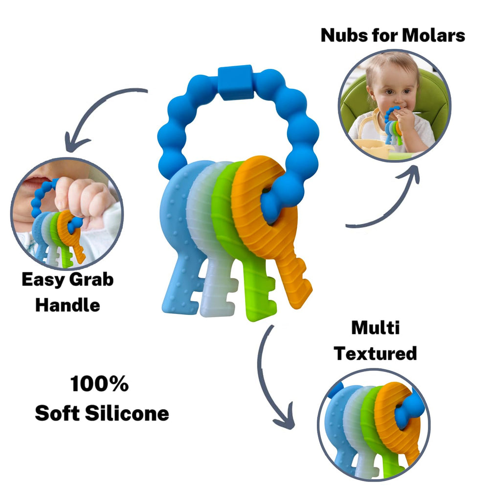 Intatikoo Baby Keys Teether colorful-keys enhances sensory play and color recognition