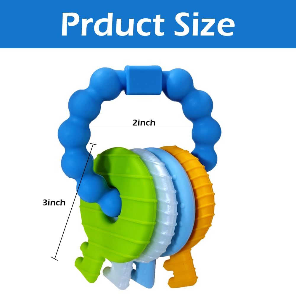 Intatikoo Baby Keys Teether key-1-texture features varied raised texture for gum exploration