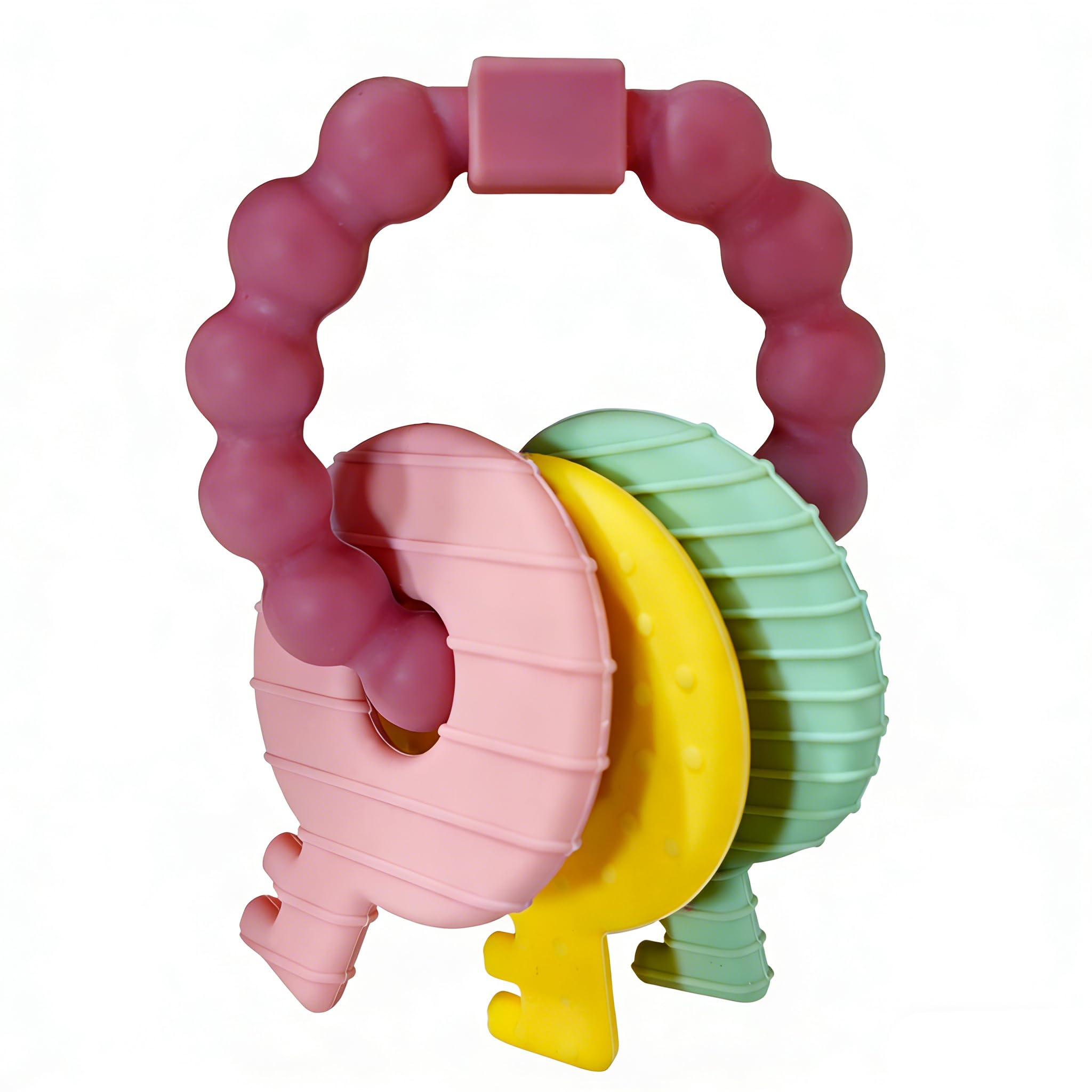 Intatikoo baby keys teether purple ring soothes gums during teething