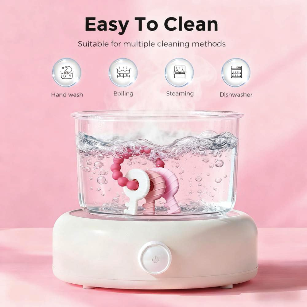 Intatikoo teething keys pink different hardness textures target molar eruption with soothing variance