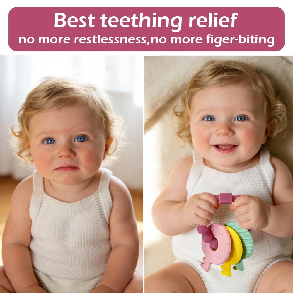 Intatikoo teething keys holdable design fits tiny hands for secure grip