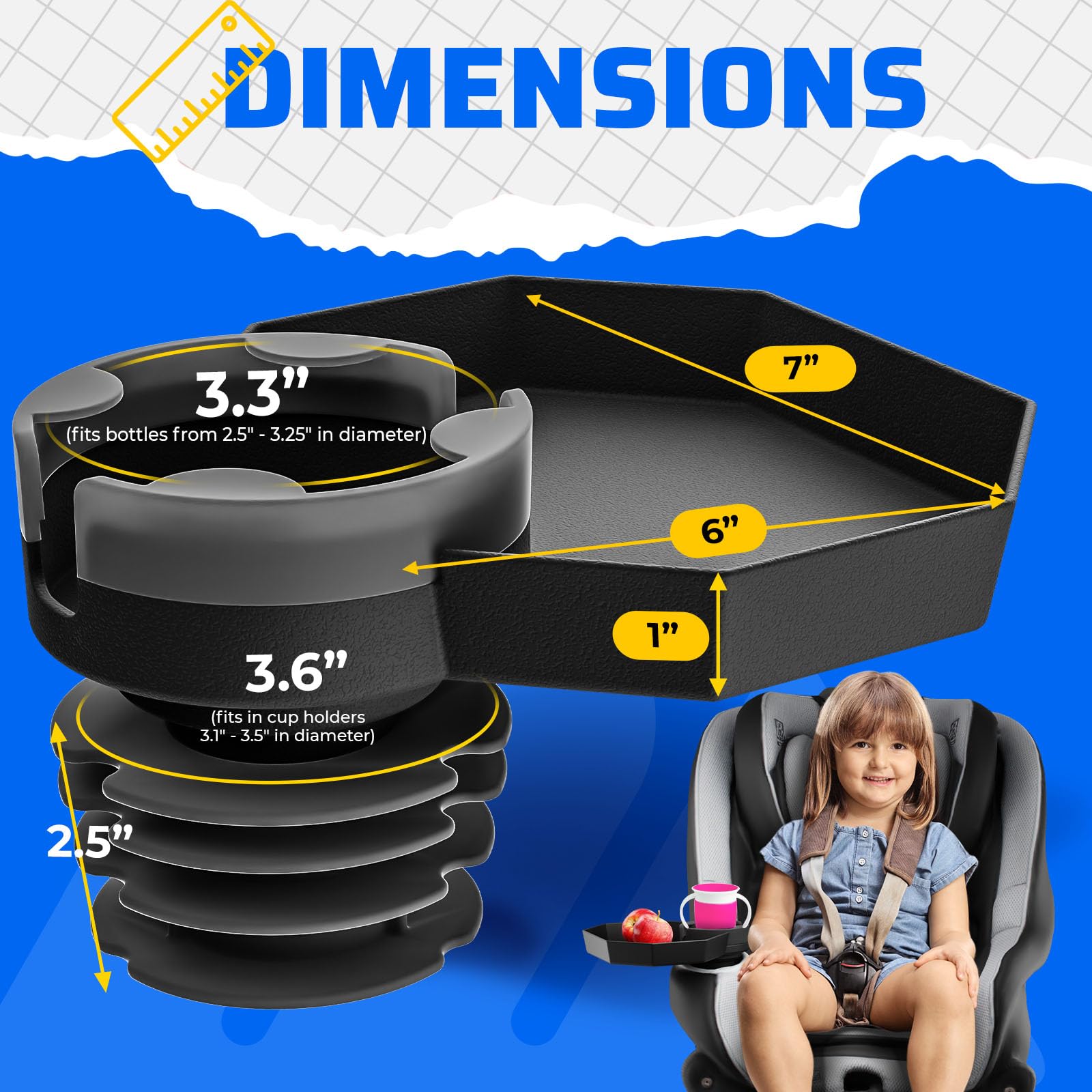 Integral Kids Travel Tray easy-install in seconds with universal car seat compatibility.
