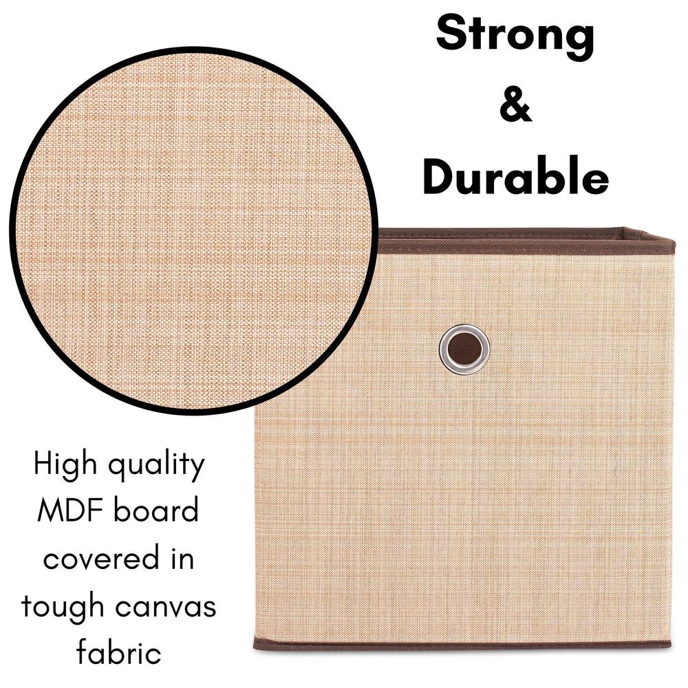 Internet's Best Canvas Storage Bin 2-pack in closet illustrating versatile storage placement.