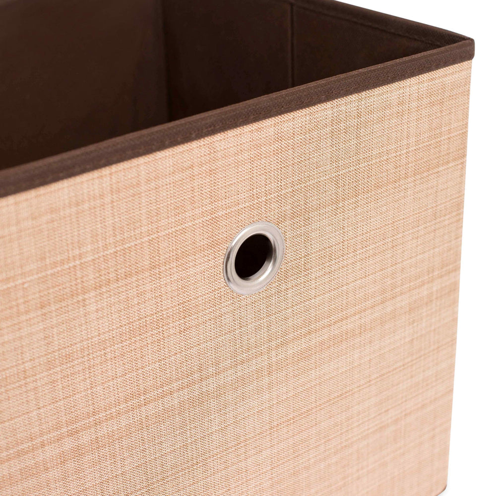 Internet's Best Canvas Storage Bin 2-pack stacked to demonstrate collapsible design.