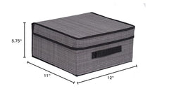 Internet's Best Grey collapsible storage bin in use inside closet