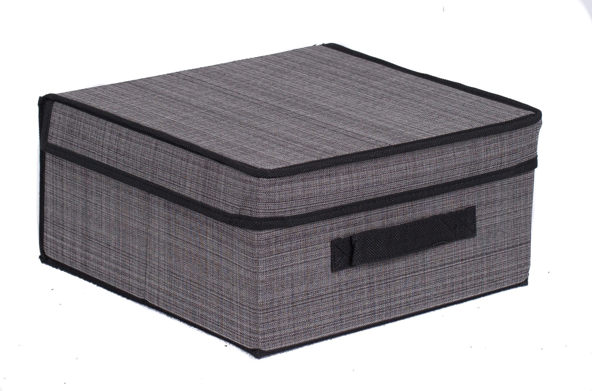 Internet's Best Grey storage bin with front handle for easy access and clutter control