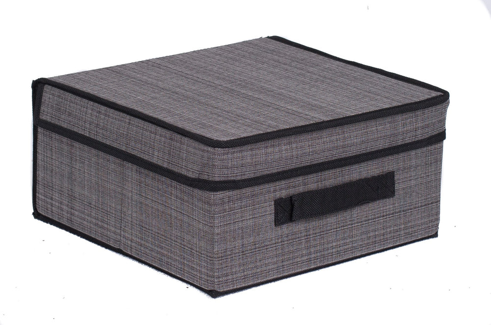 Internet's Best Grey storage bin with front handle for easy access and clutter control