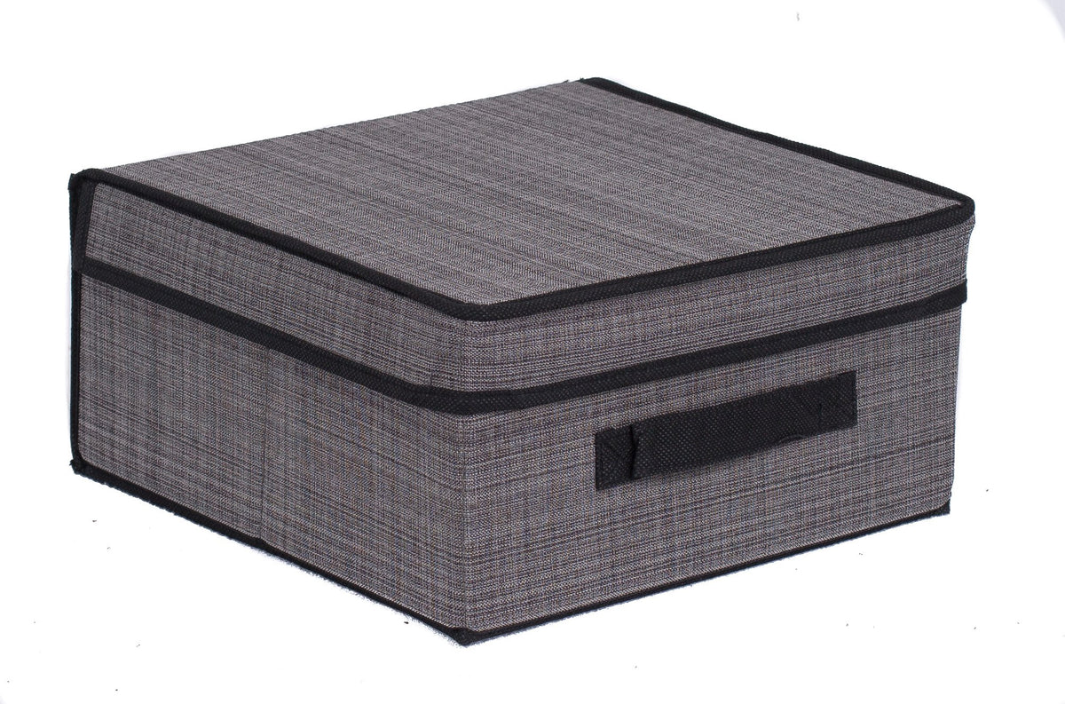 Internet's Best Grey storage bin with front handle for easy access and clutter control