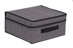 Internet's Best Grey storage bin with front handle for easy access and clutter control