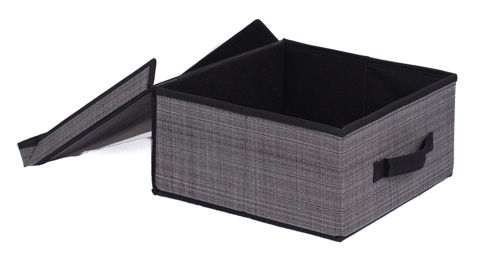Internet's Best Grey storage bin lid closed offering durable stacking storage