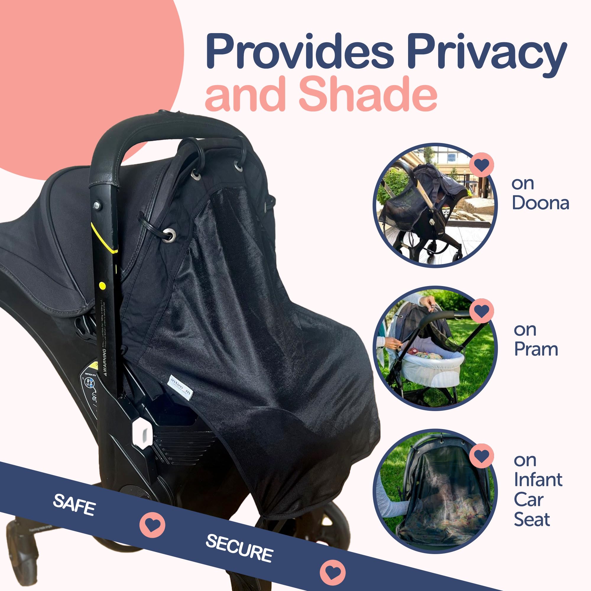 IntiMom airflow-side-openings design promotes airflow while guarding from sun